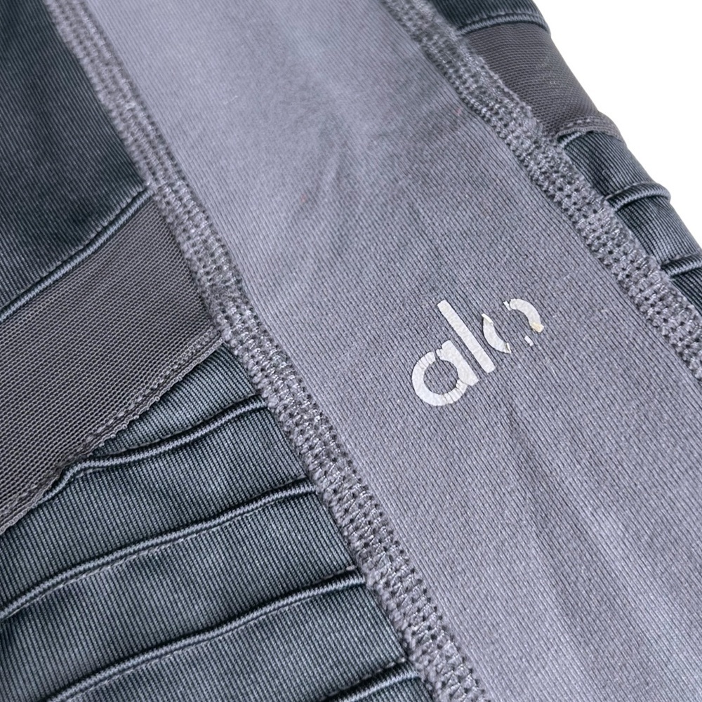 alo High Waist Moto Legging Gray Mixed Media Panel XS 2 4 - Picture 5 of 16